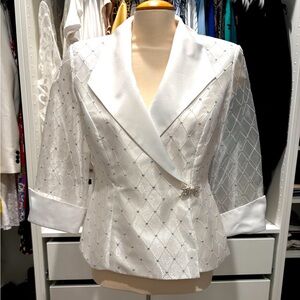 White Sparkly Top, Formal Wear, Mother Of The Bride, Size 8